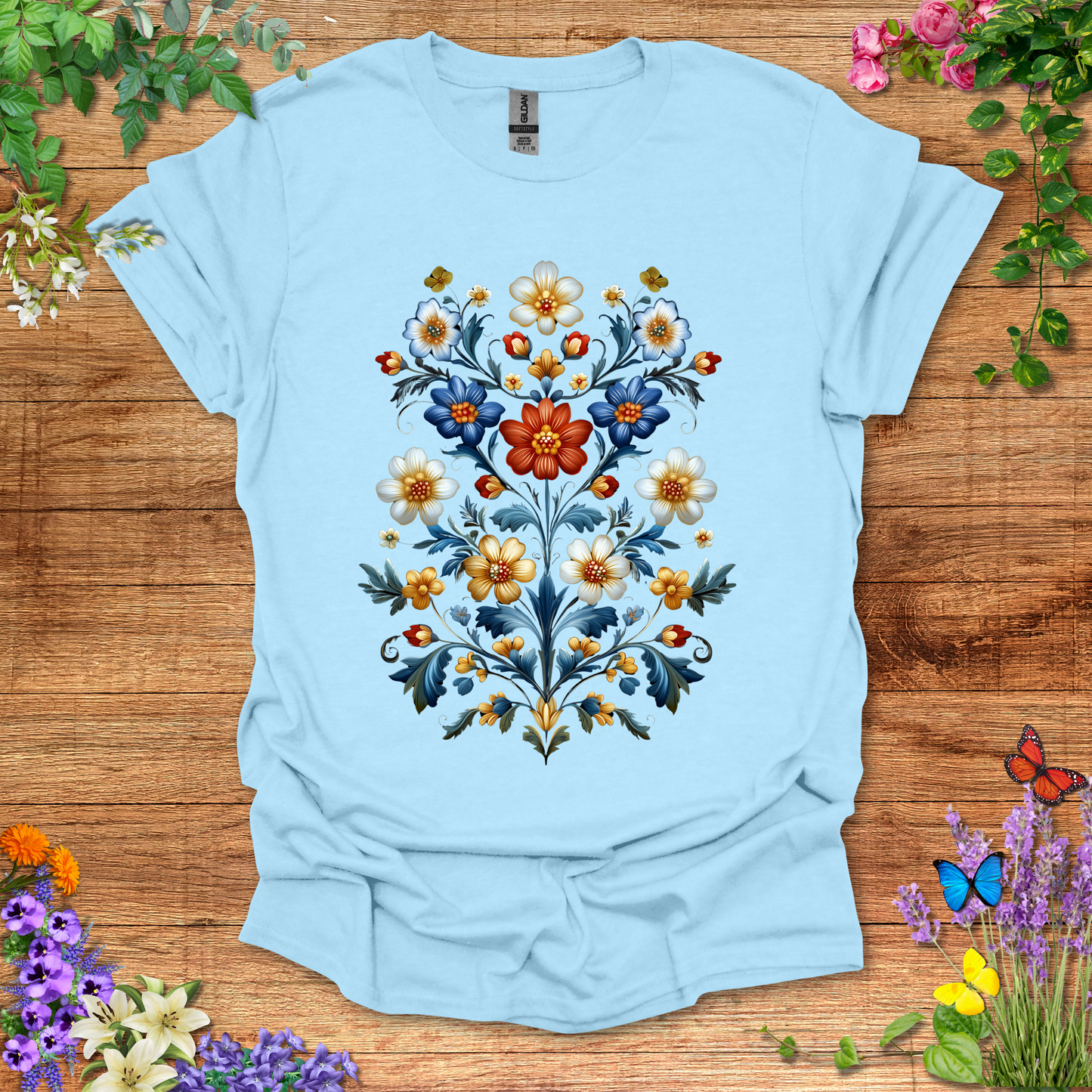 #84 Floral Pattern T-Shirt