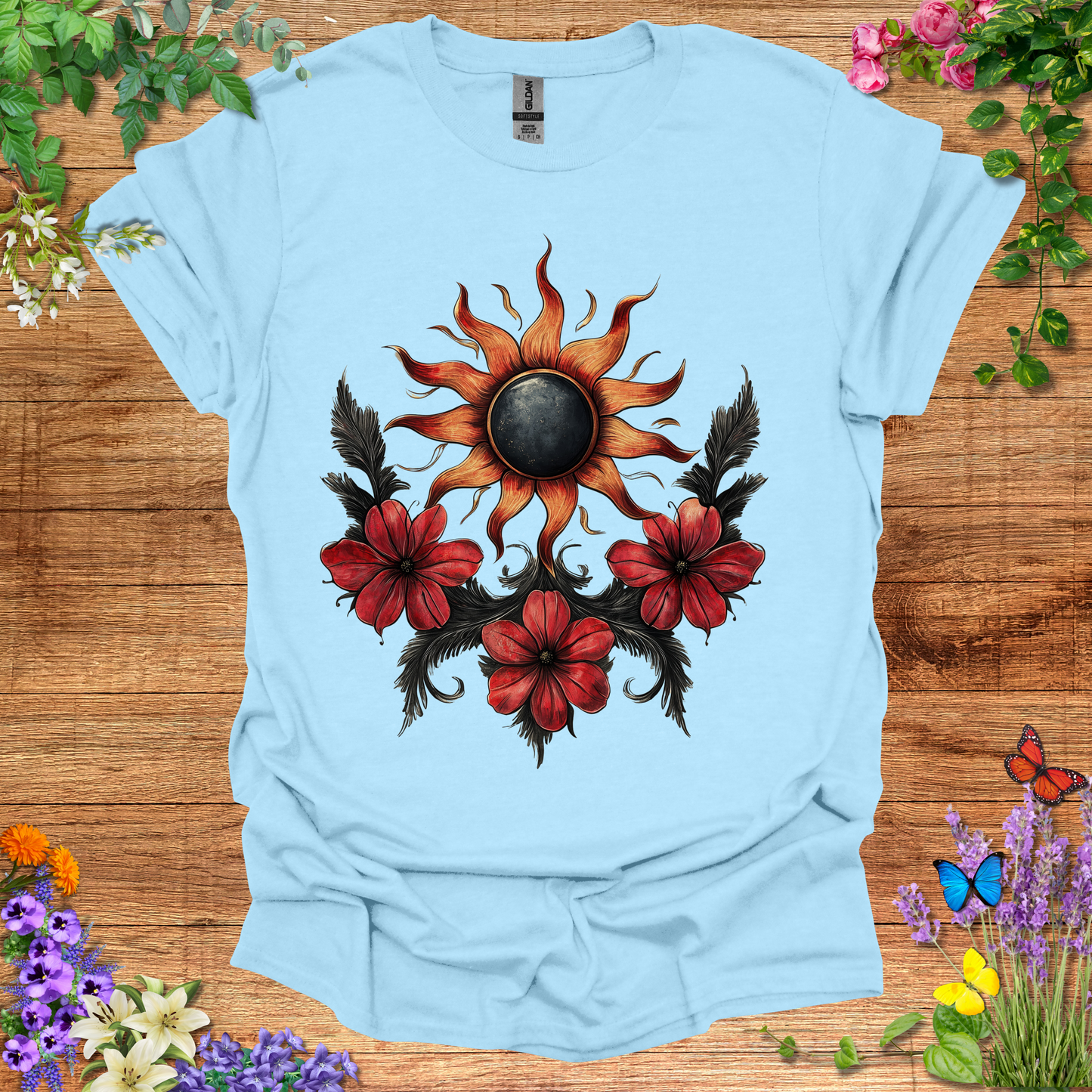 #128 Sun & Flowers T-Shirt