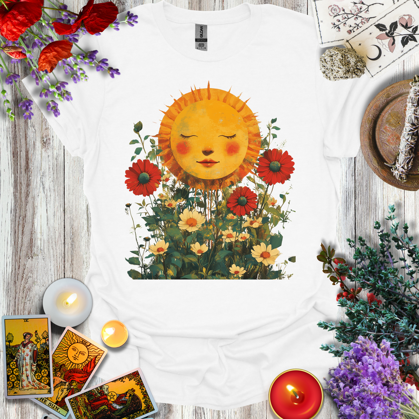 #131 Sun & Flowers T-Shirt