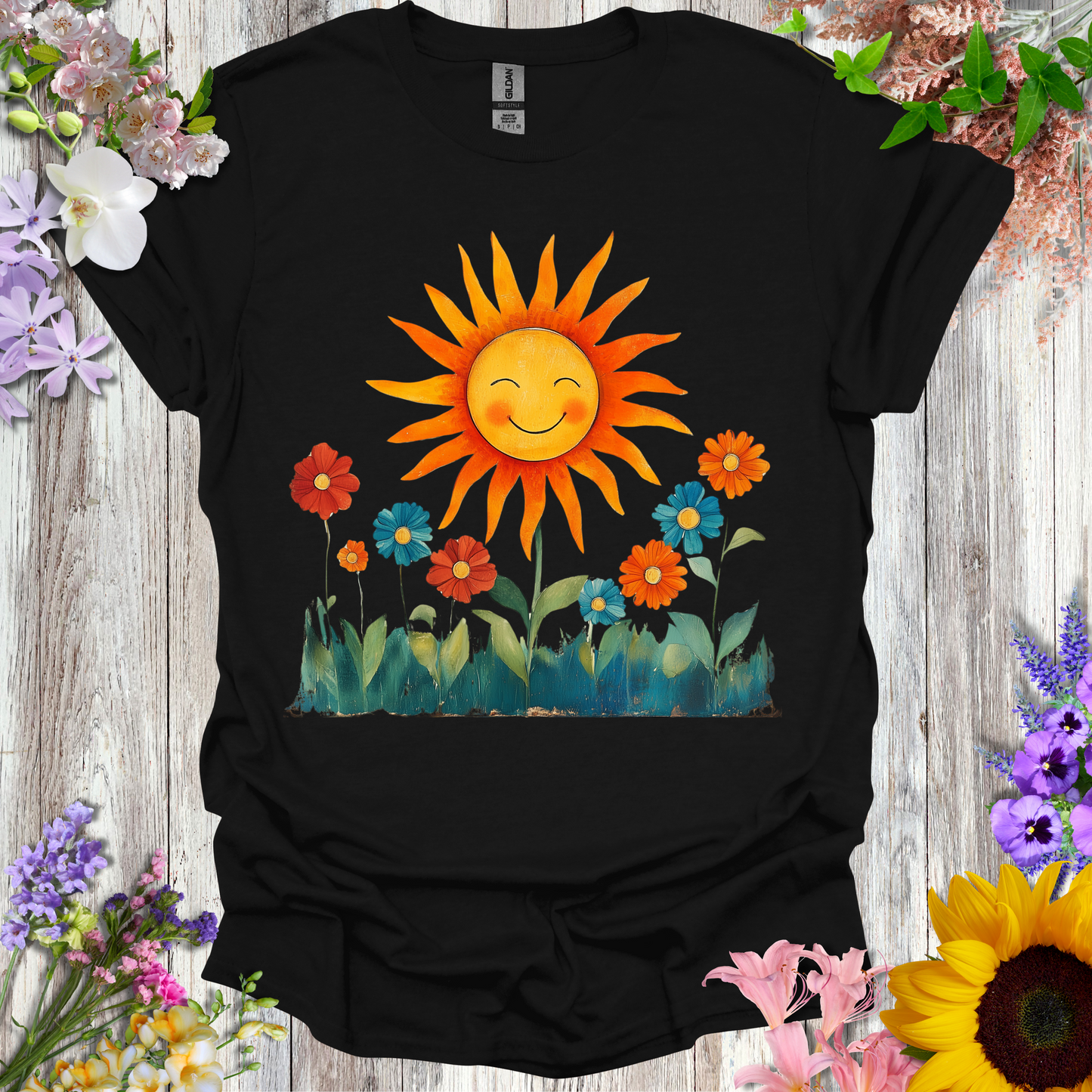 #159 Sun & Flowers T-Shirt