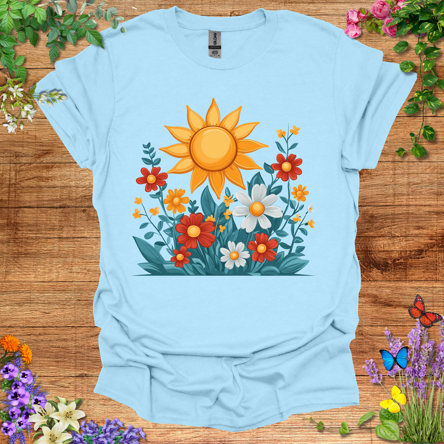 #126 Sun & Flowers T-Shirt