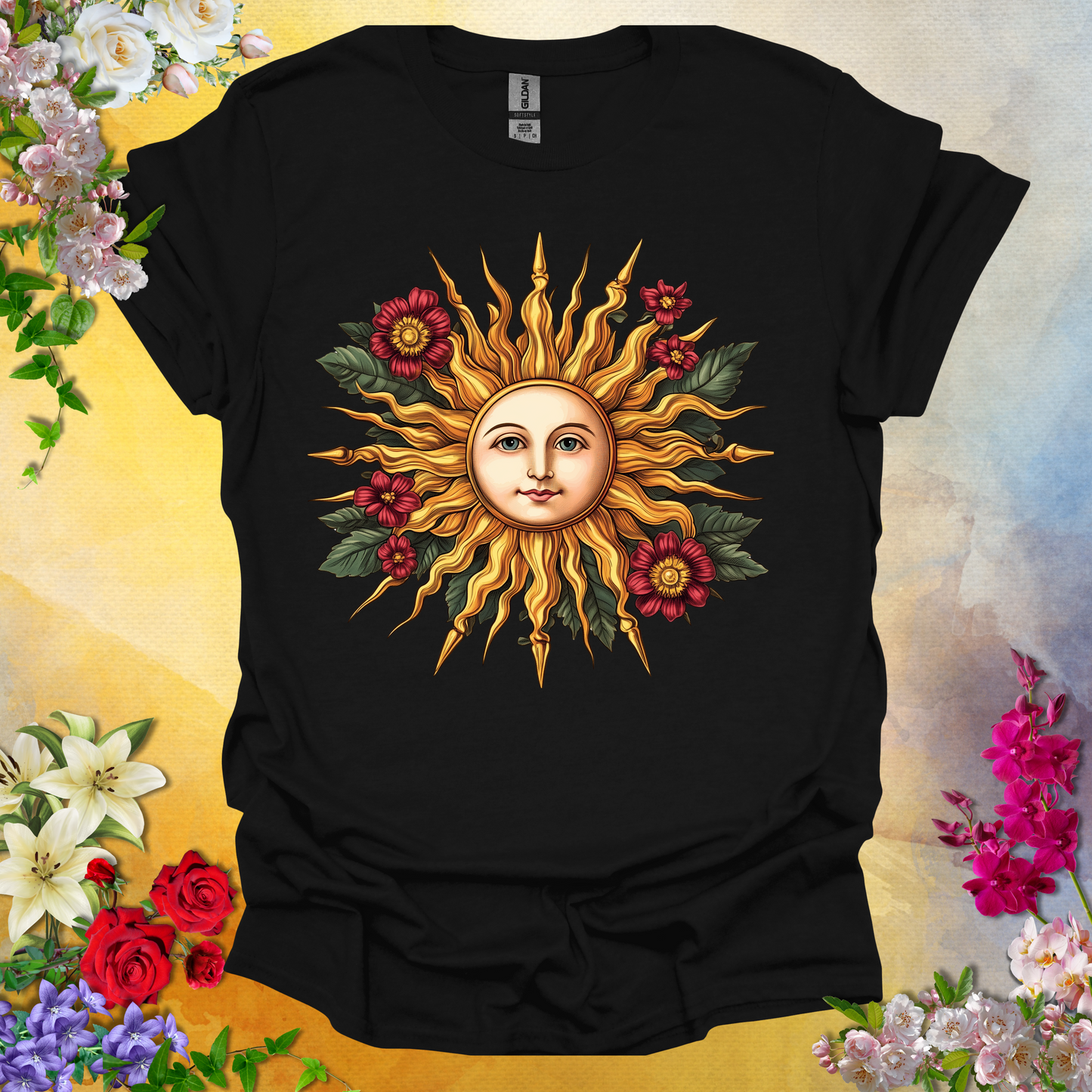 #136 Vintage Sun & Flowers T-Shirt