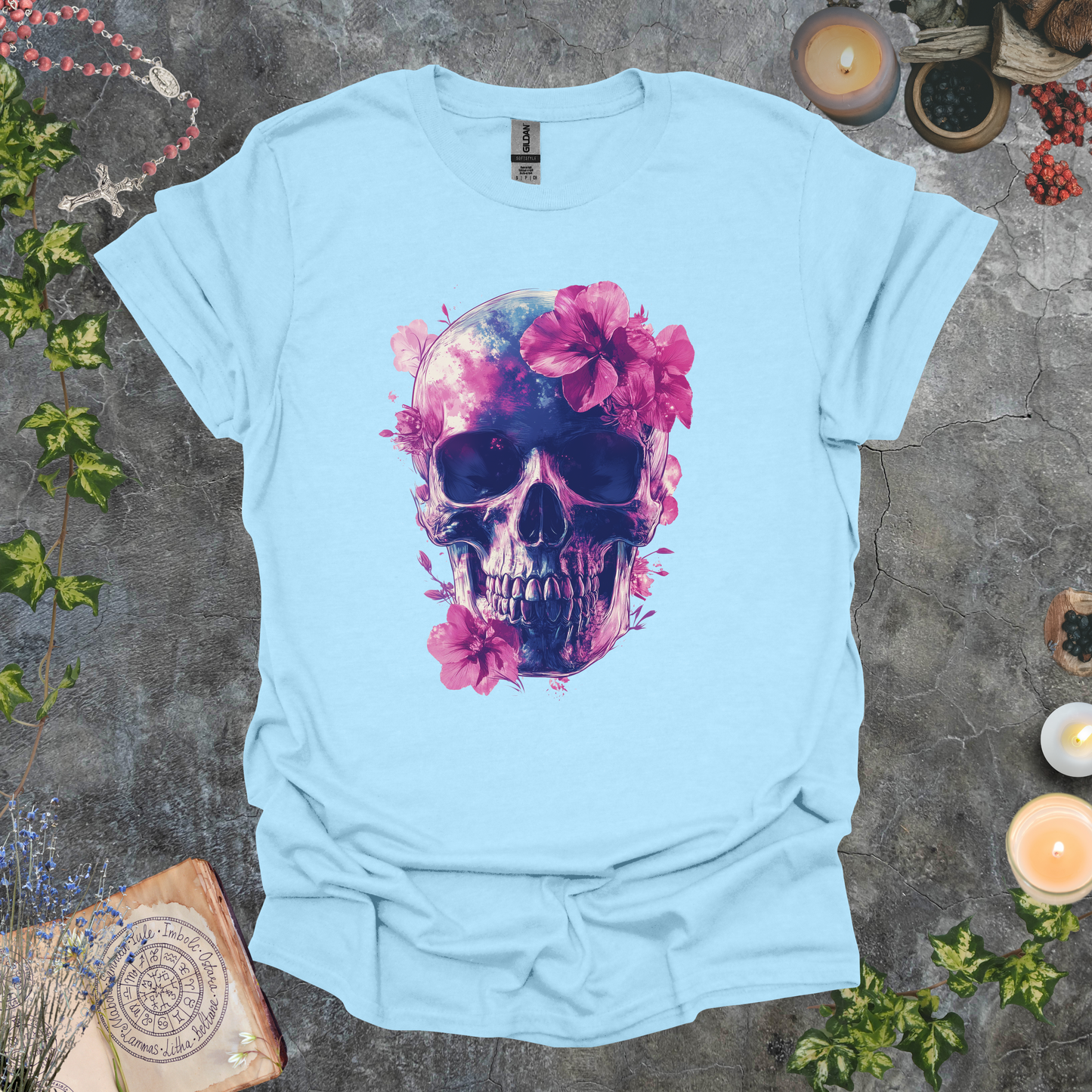 #115 Skull & Flowers T-Shirt