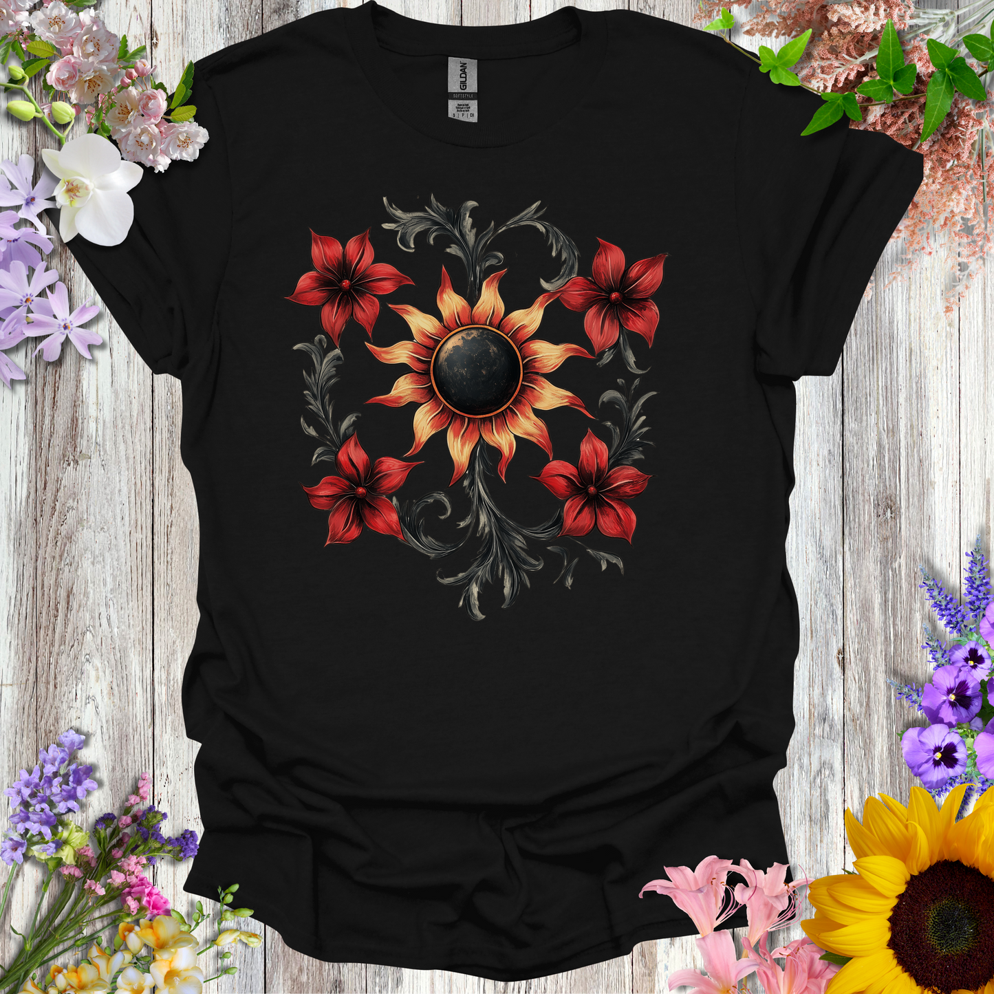 #124 Sun & Flowers T-Shirt