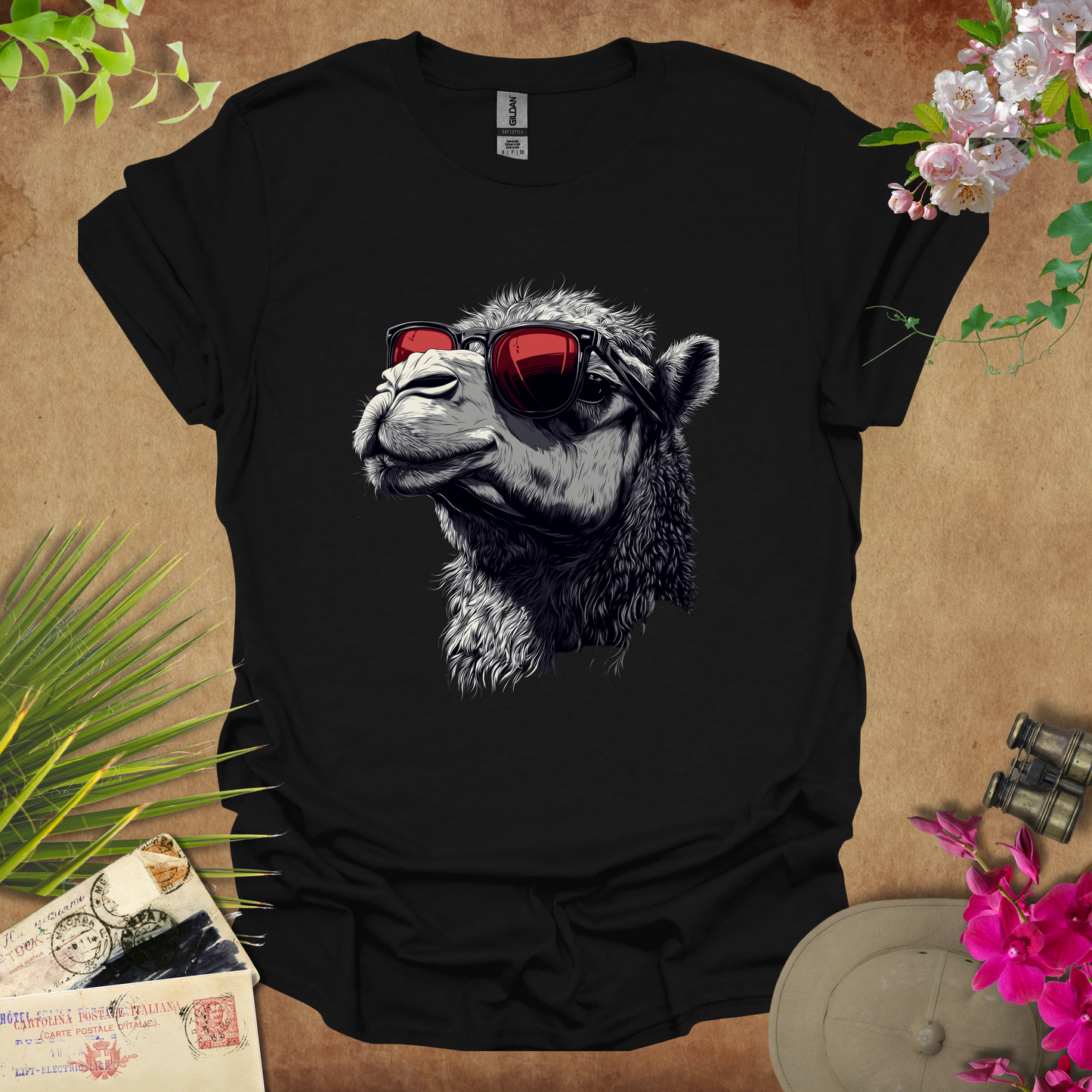 #65 Camel with Sunglasses T-Shirt