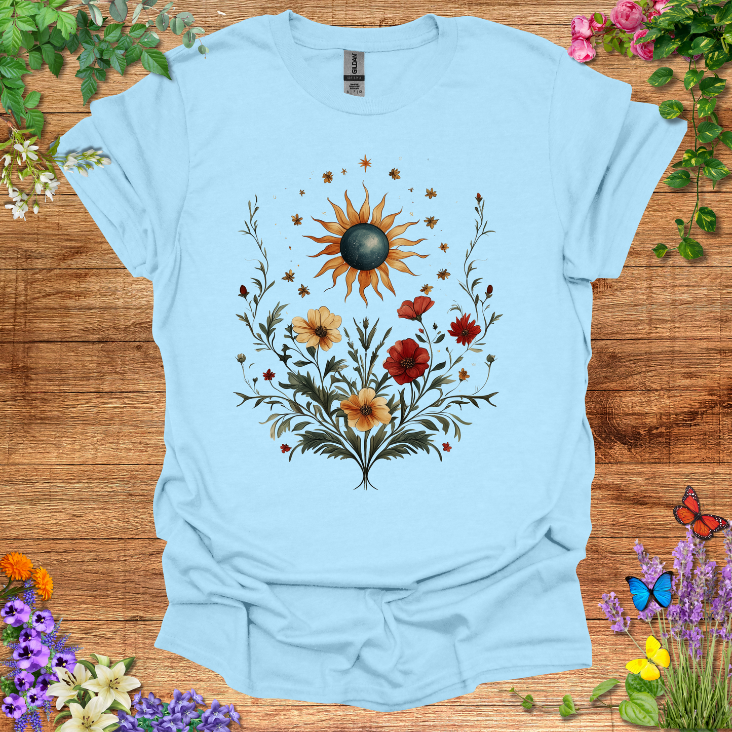 #139 Sun & Flowers T-Shirt