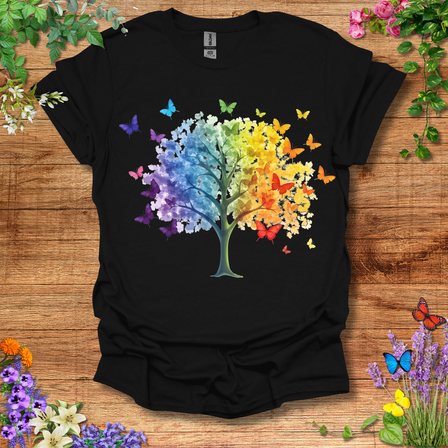 #198 Tree & Butterfly T-Shirt