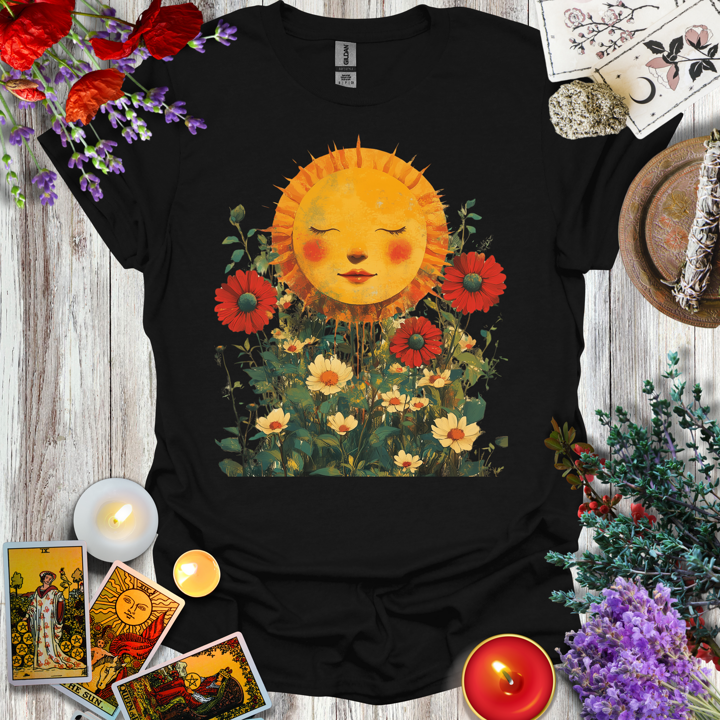#131 Sun & Flowers T-Shirt