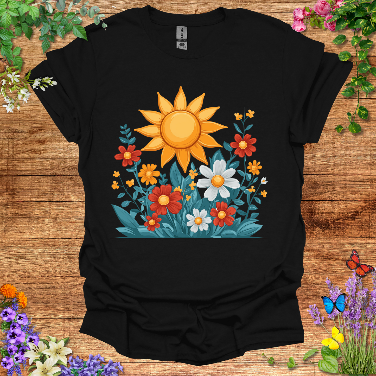 #126 Sun & Flowers T-Shirt