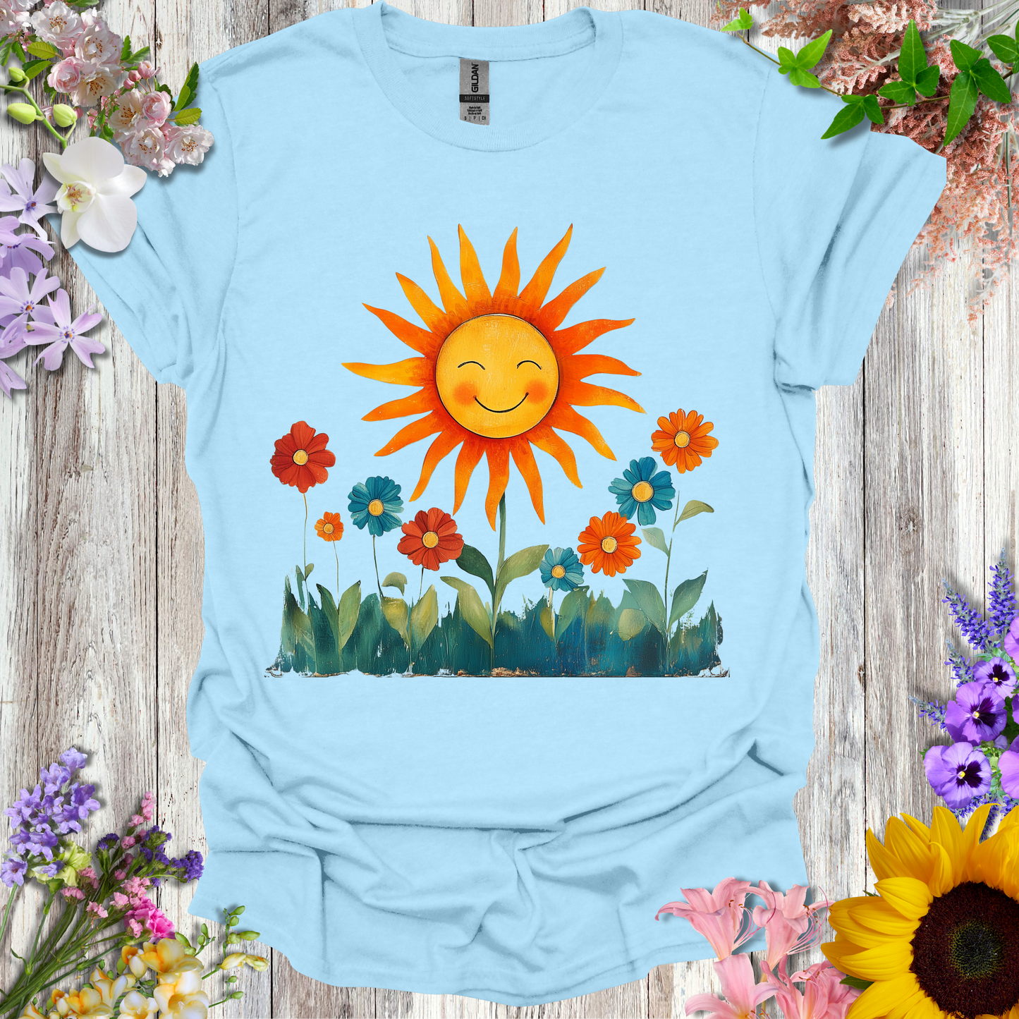#159 Sun & Flowers T-Shirt