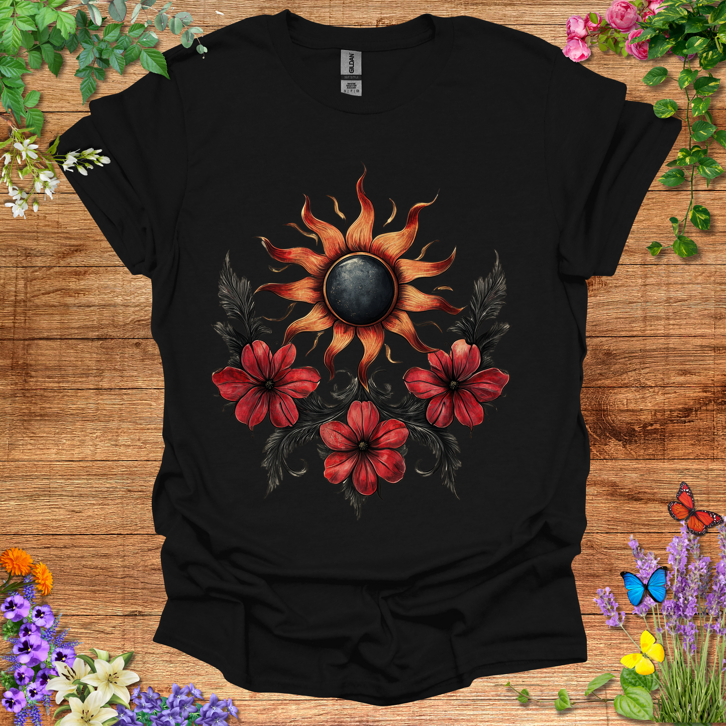 #128 Sun & Flowers T-Shirt