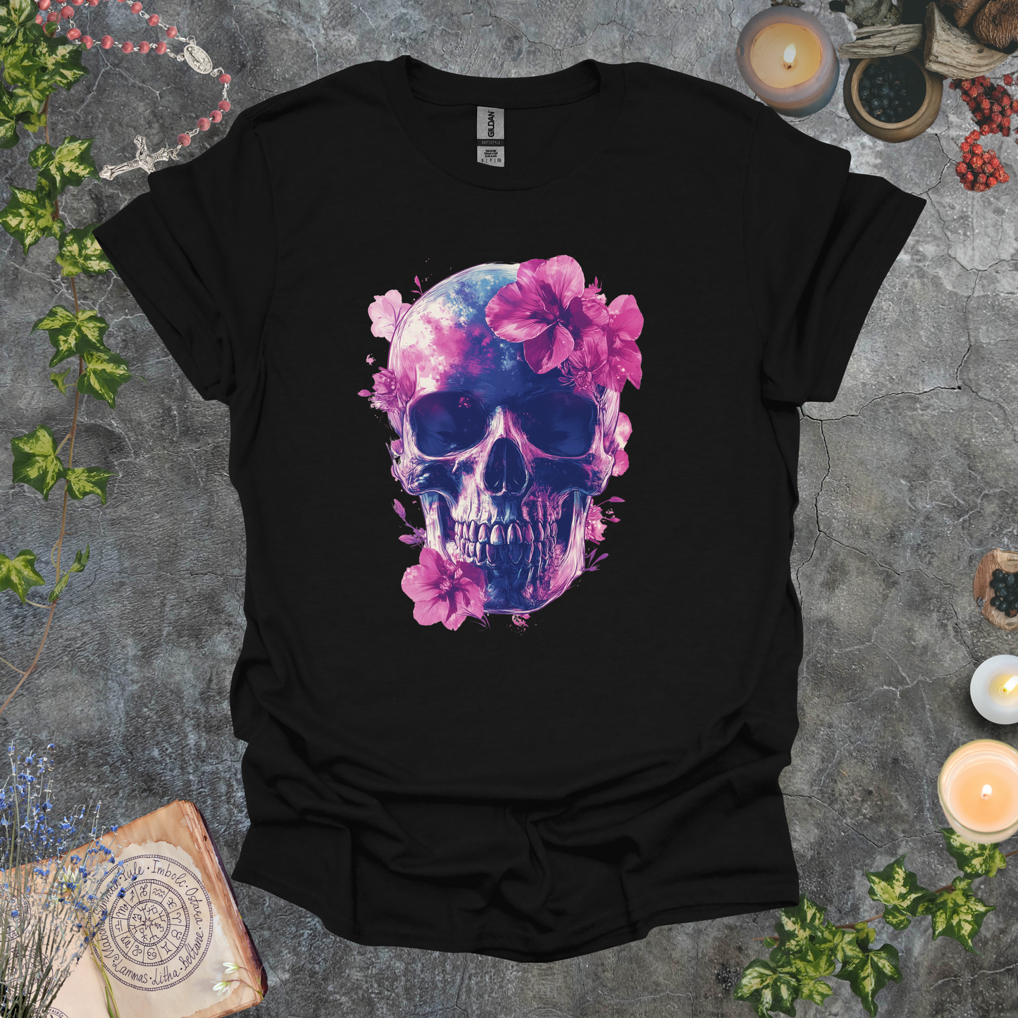 #115 Skull & Flowers T-Shirt