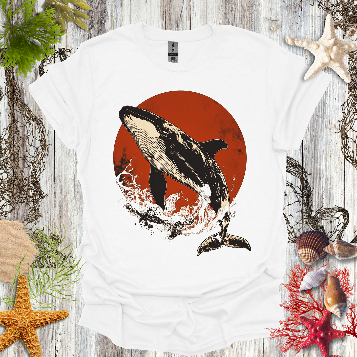 #90 Whale & Sun T-Shirt