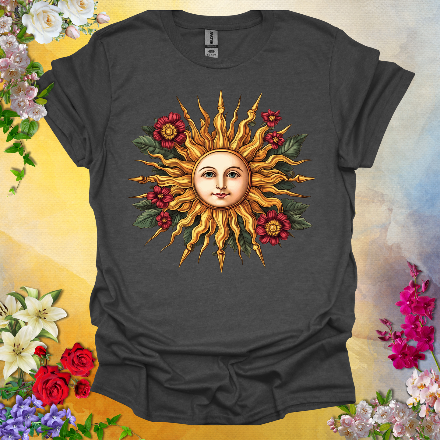 #136 Vintage Sun & Flowers T-Shirt