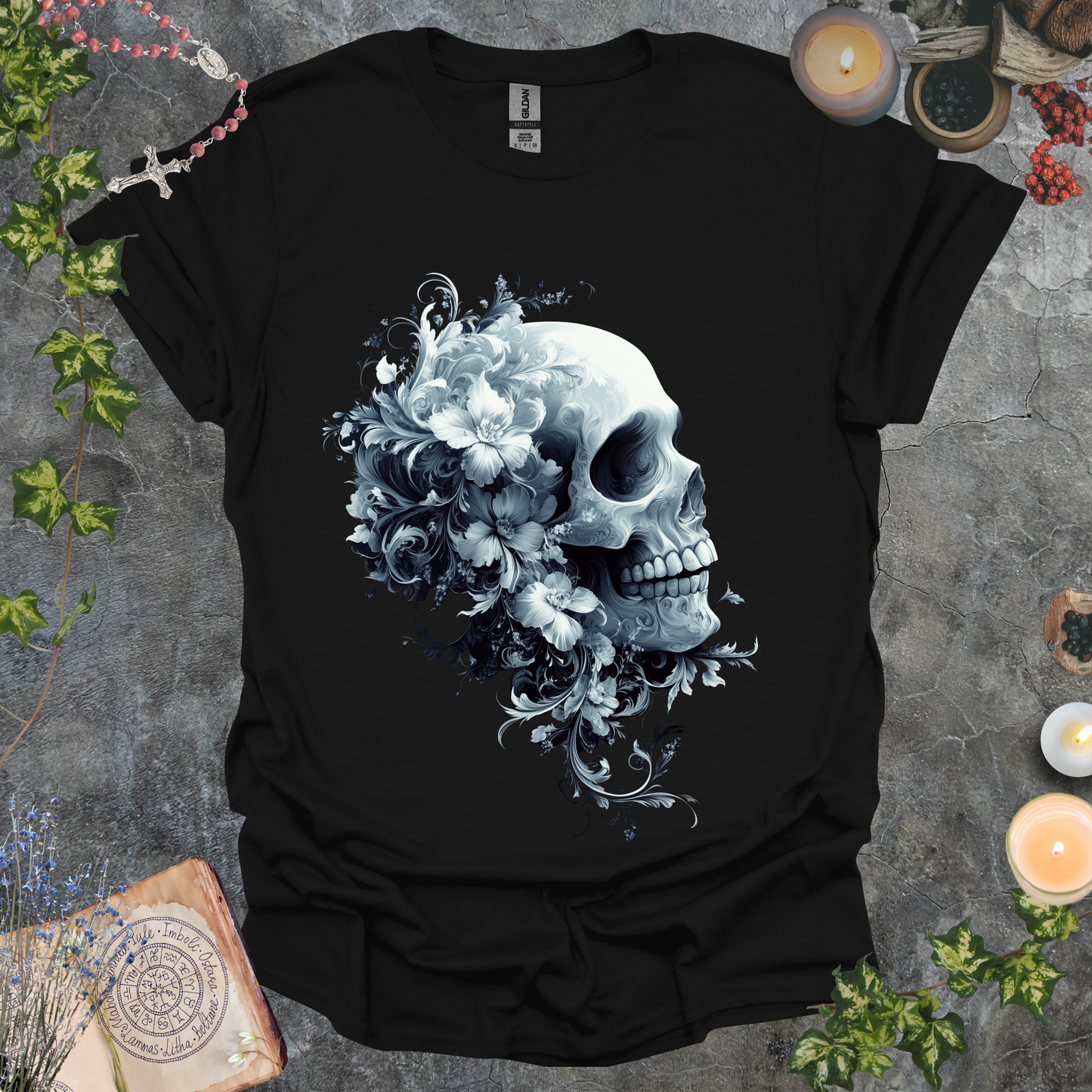 #63 Skull & Flowers T-Shirt