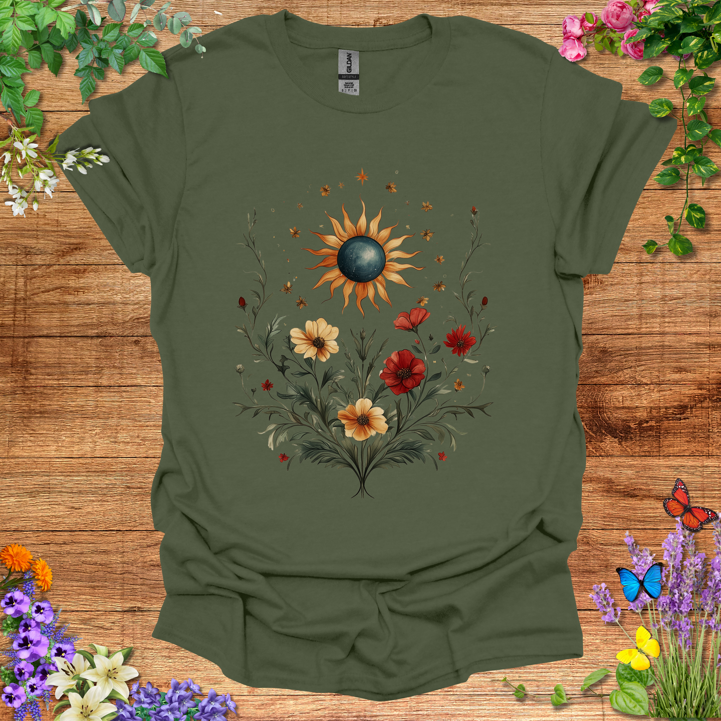 #139 Sun & Flowers T-Shirt