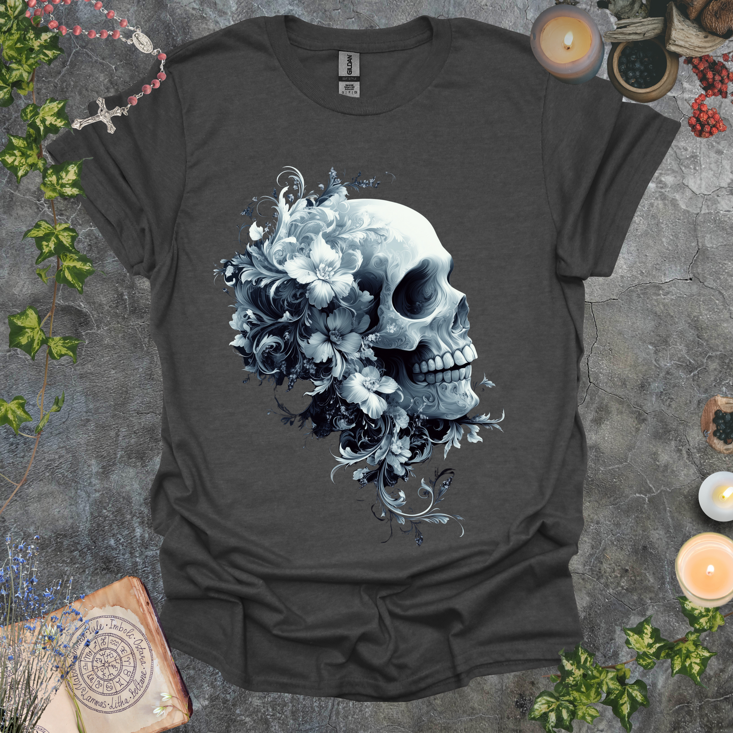 #63 Skull & Flowers T-Shirt