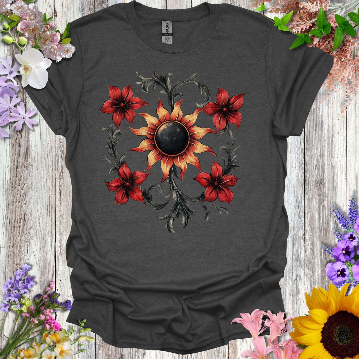 #124 Sun & Flowers T-Shirt