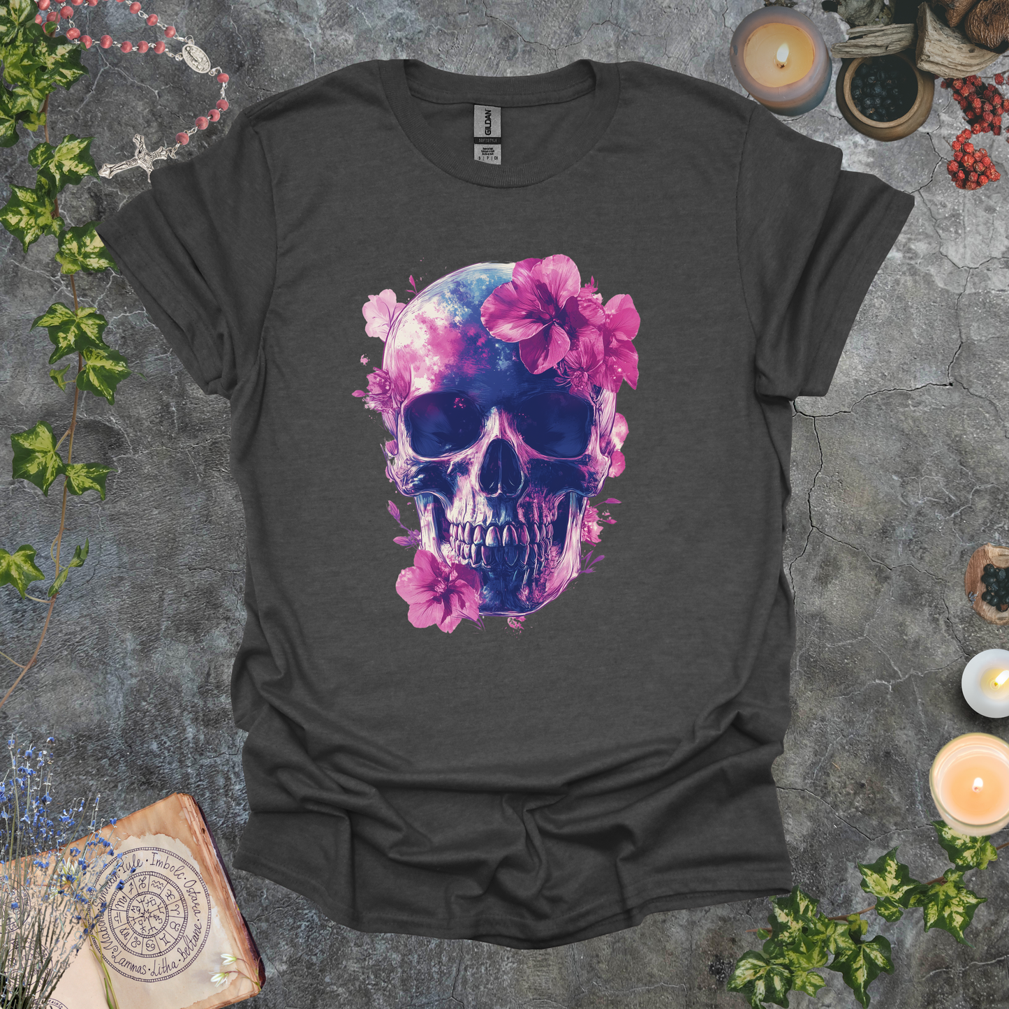 #115 Skull & Flowers T-Shirt
