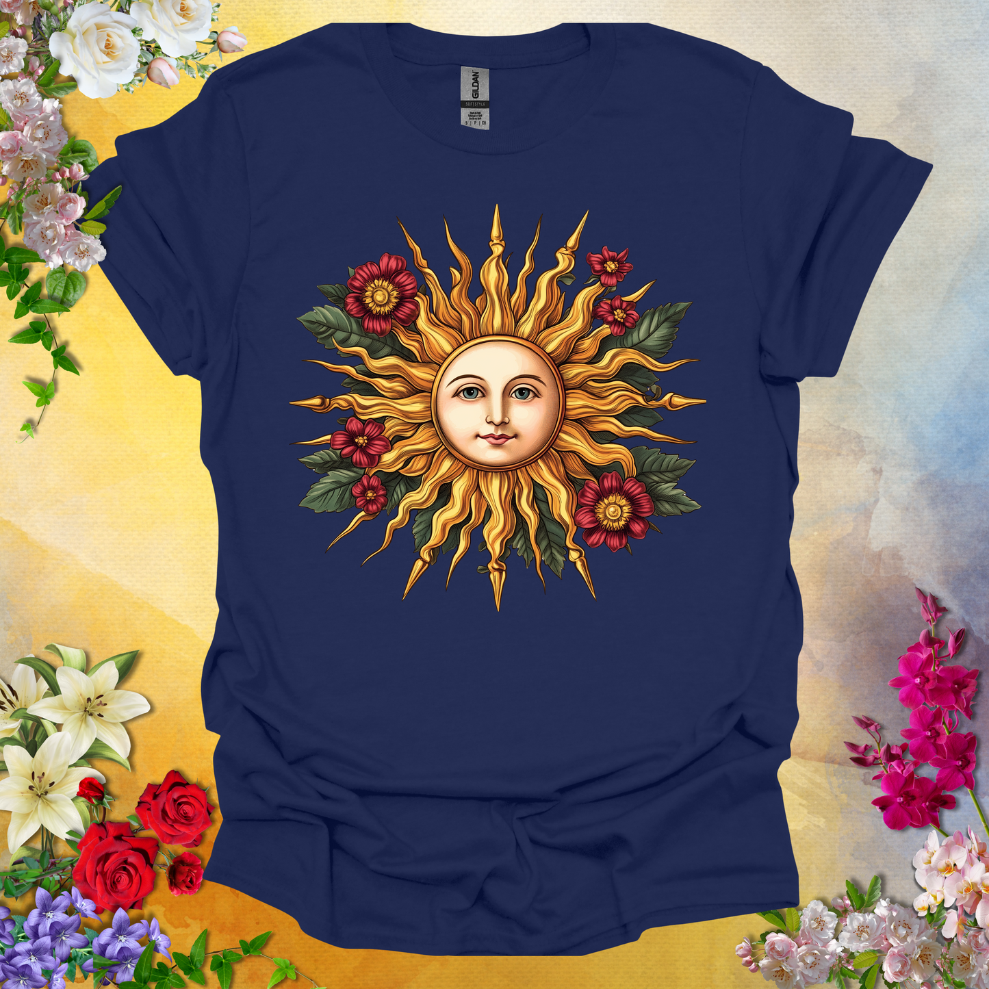 #136 Vintage Sun & Flowers T-Shirt
