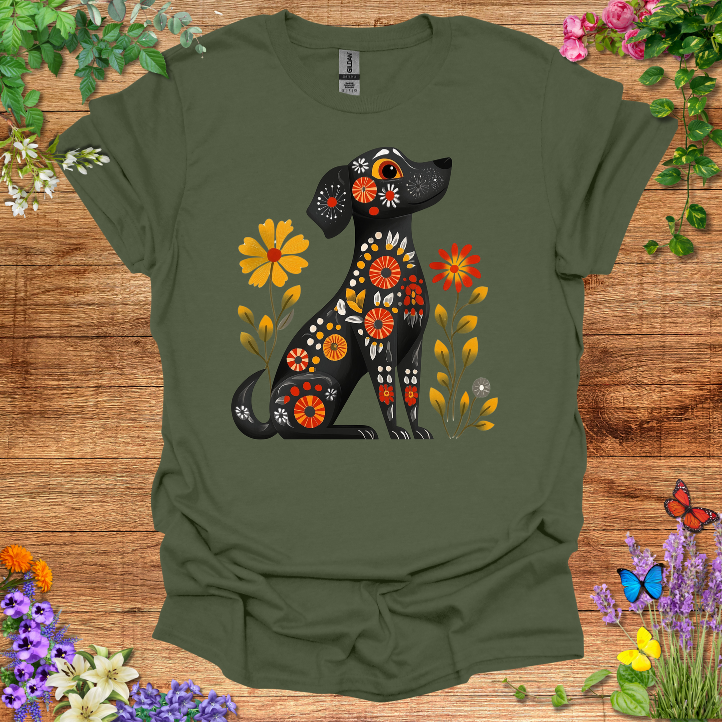 #122 Flower Pooch T-Shirt