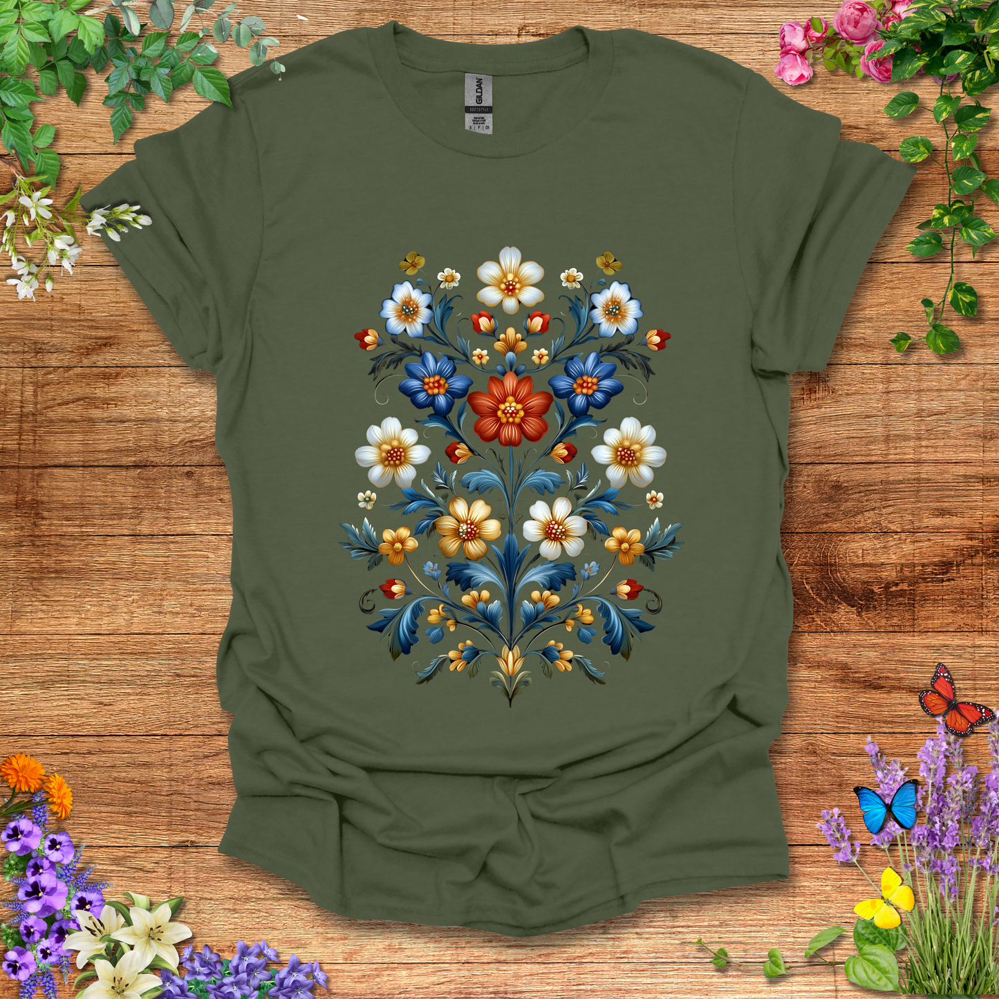 #84 Floral Pattern T-Shirt