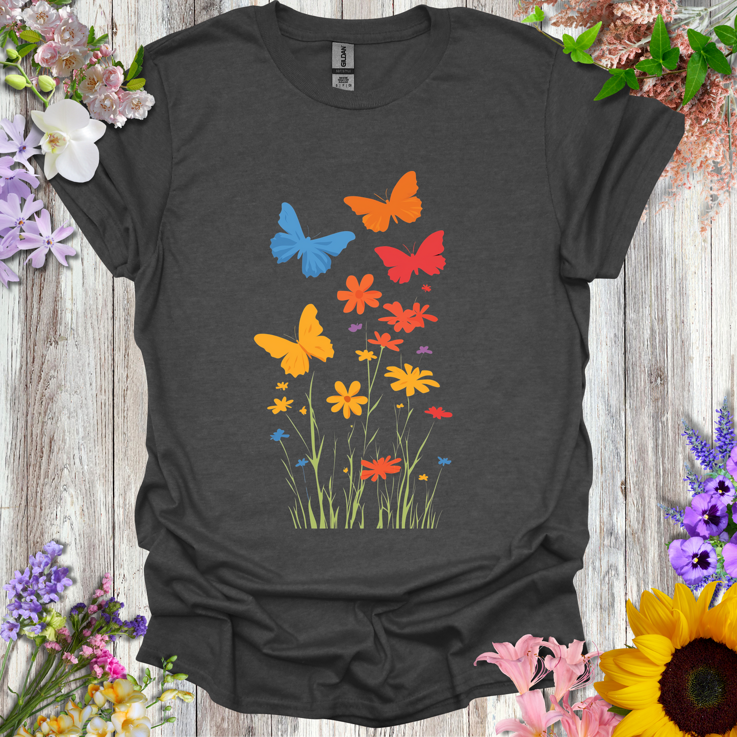 #231 Butterflies & Flowers T-Shirt