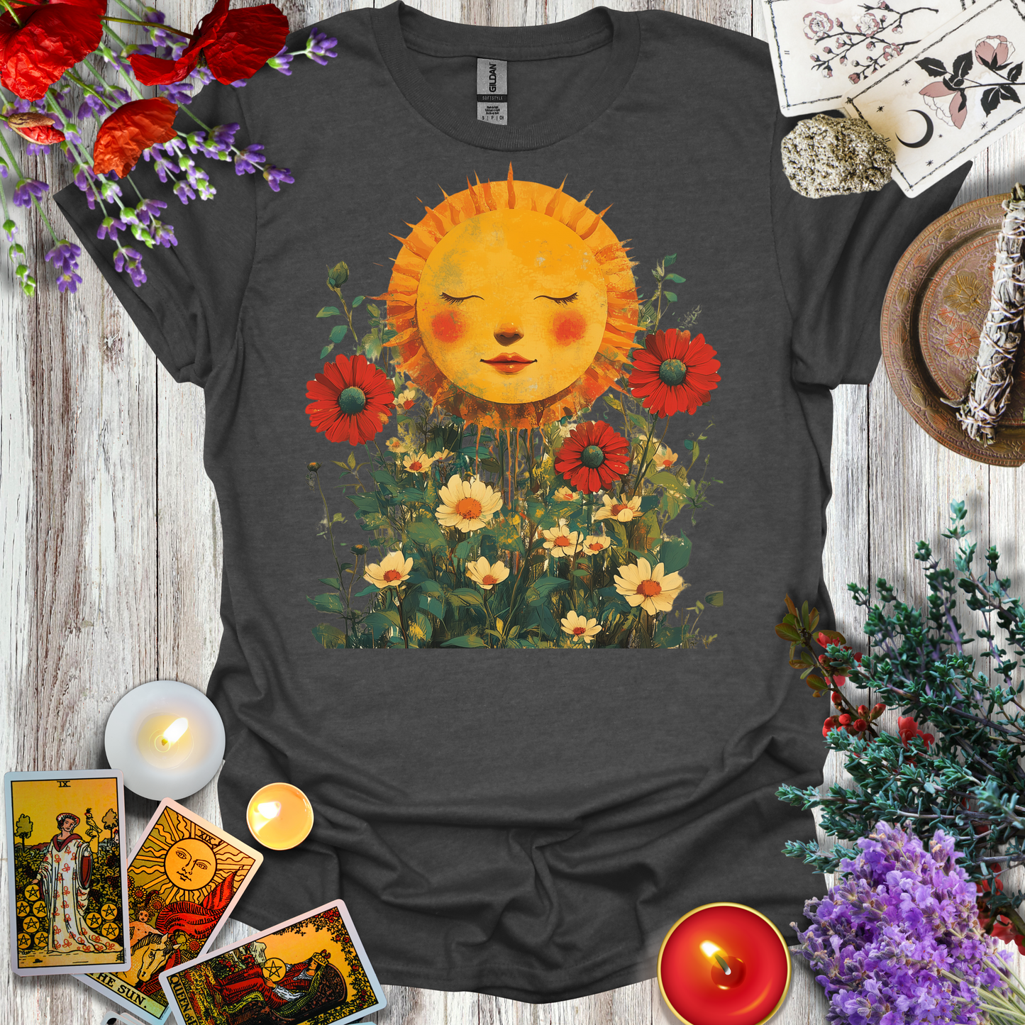#131 Sun & Flowers T-Shirt