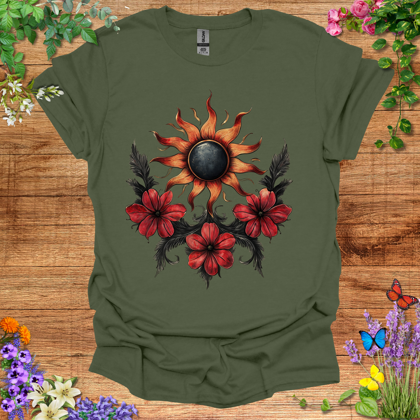 #128 Sun & Flowers T-Shirt