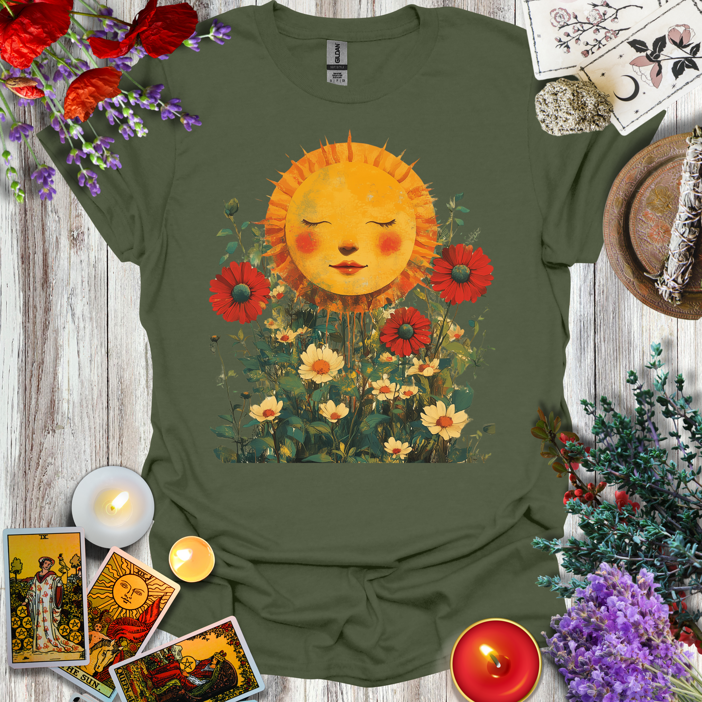 #131 Sun & Flowers T-Shirt