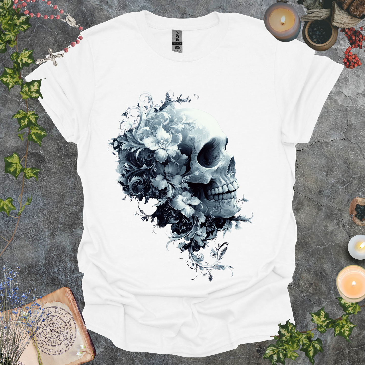 #63 Skull & Flowers T-Shirt