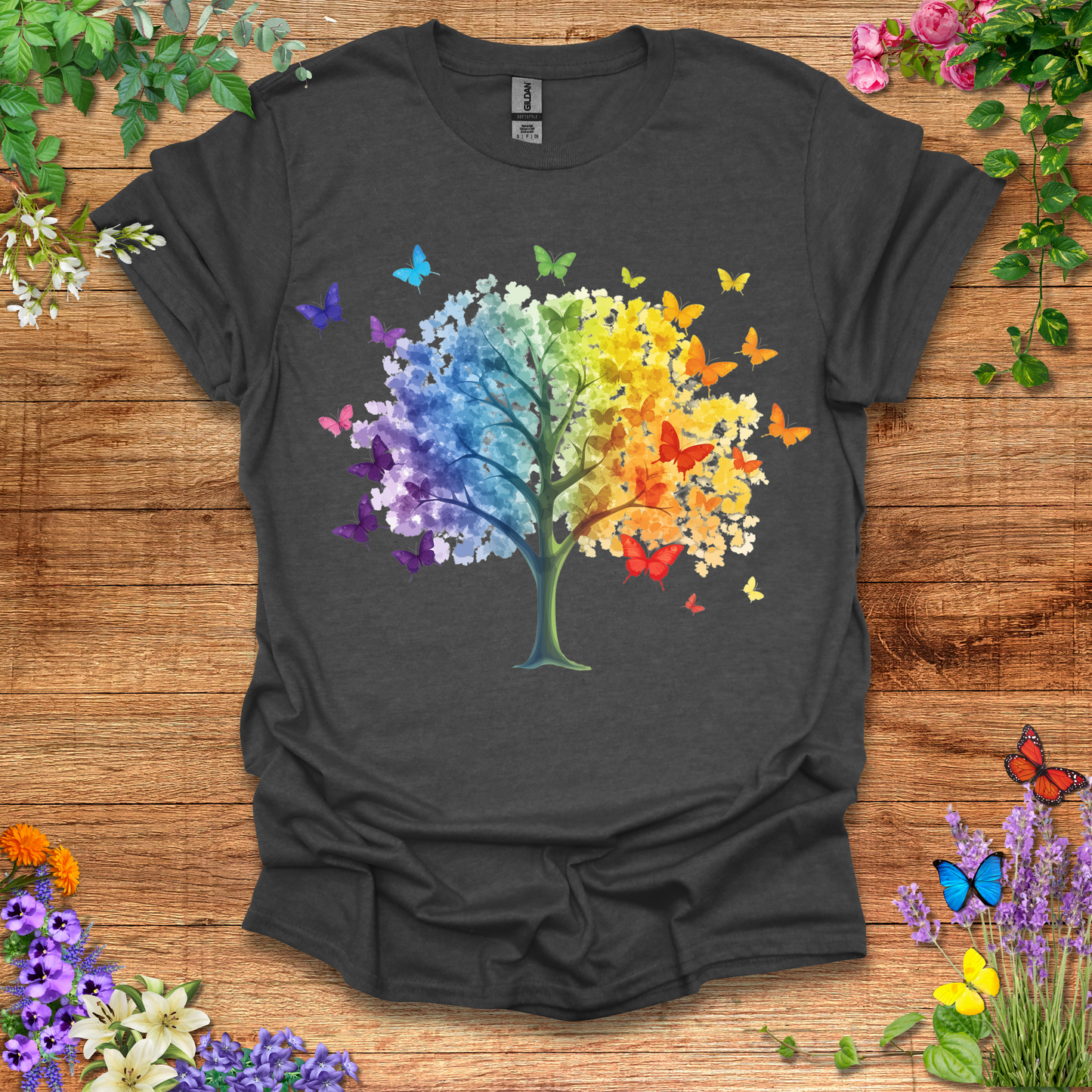 #198 Tree & Butterfly T-Shirt