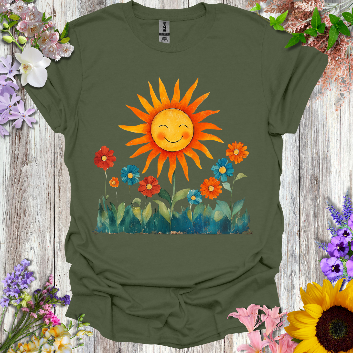 #159 Sun & Flowers T-Shirt