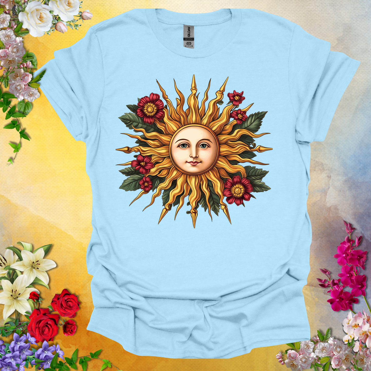 #136 Vintage Sun & Flowers T-Shirt