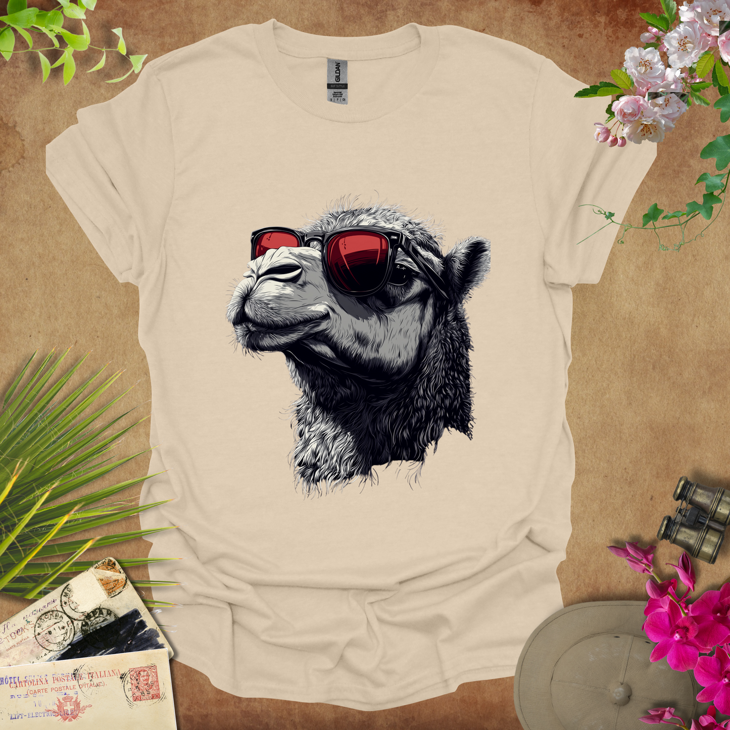 #65 Camel with Sunglasses T-Shirt
