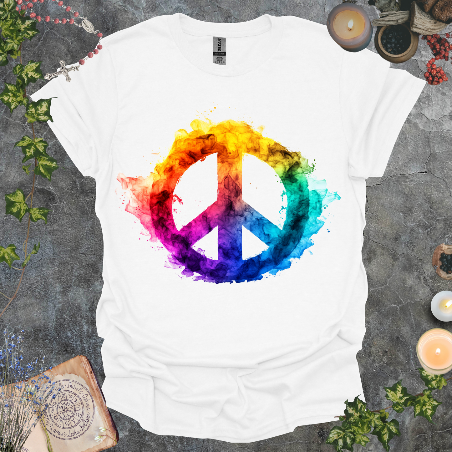 #239 Color Washed Peace Symbol T-Shirt