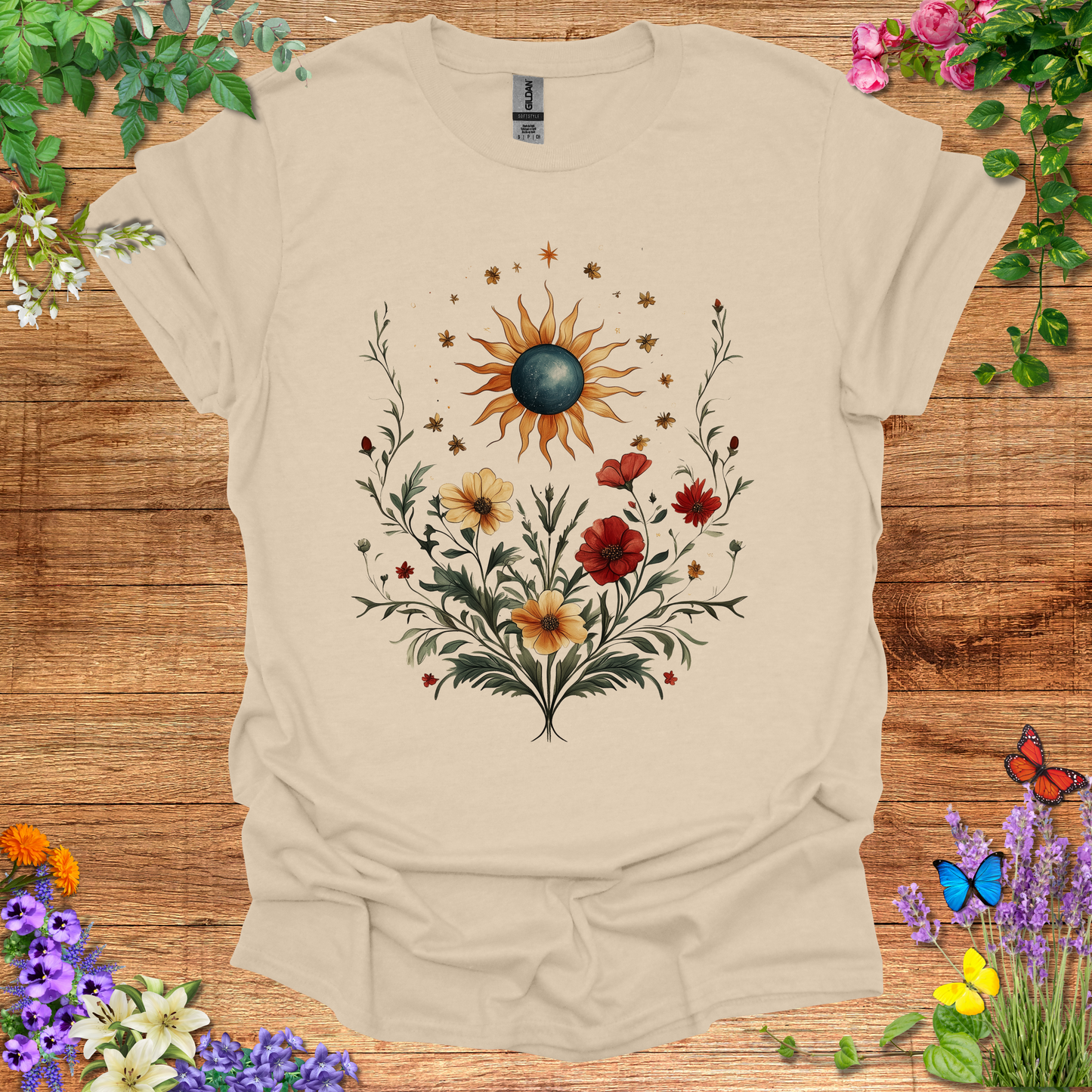 #139 Sun & Flowers T-Shirt