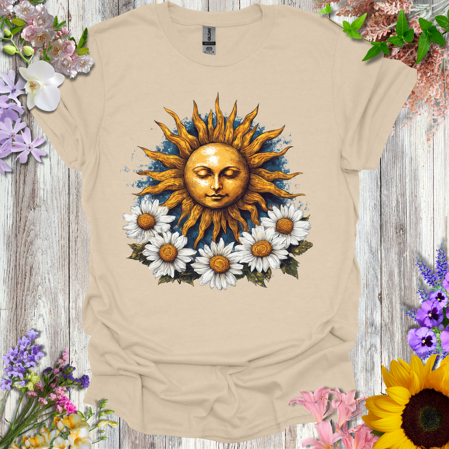 #236 Sunface & Flowers T-Shirt