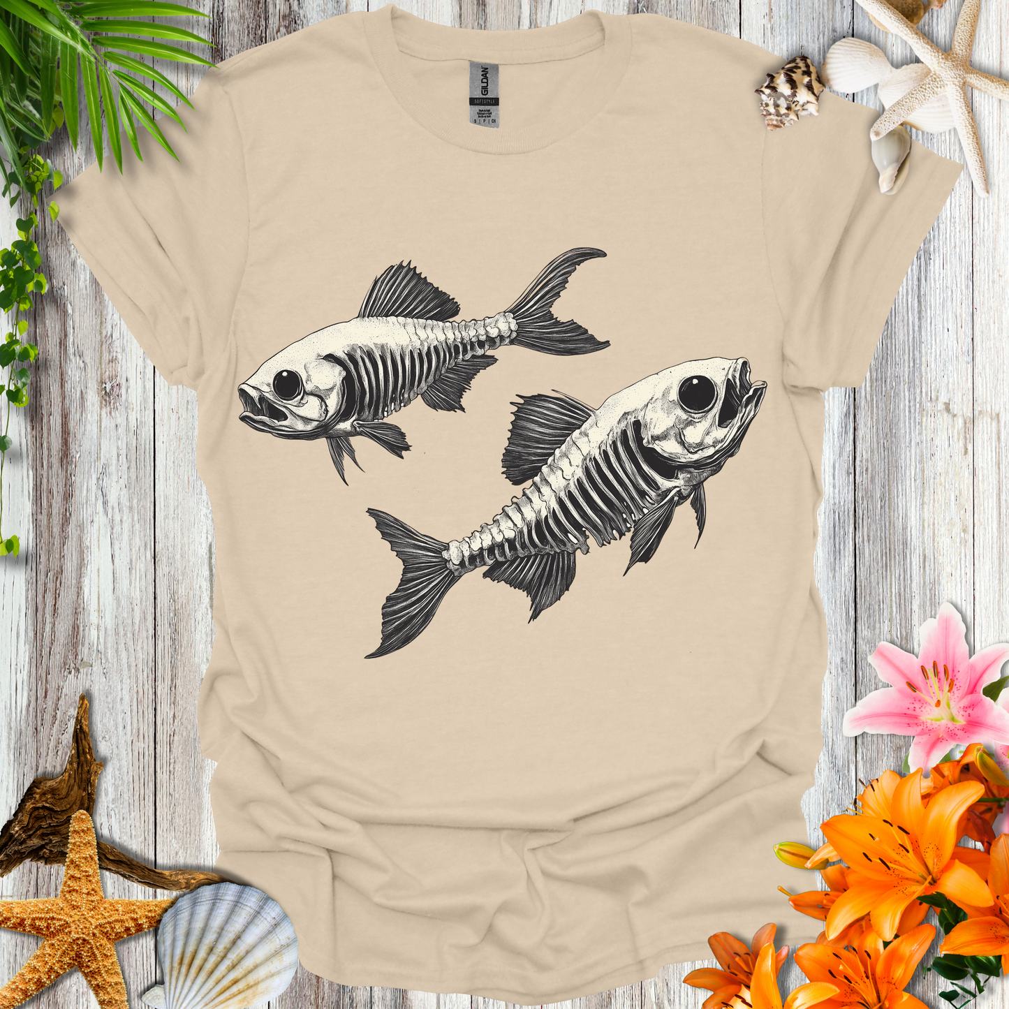 #212 Skeleton Fish T-Shirt