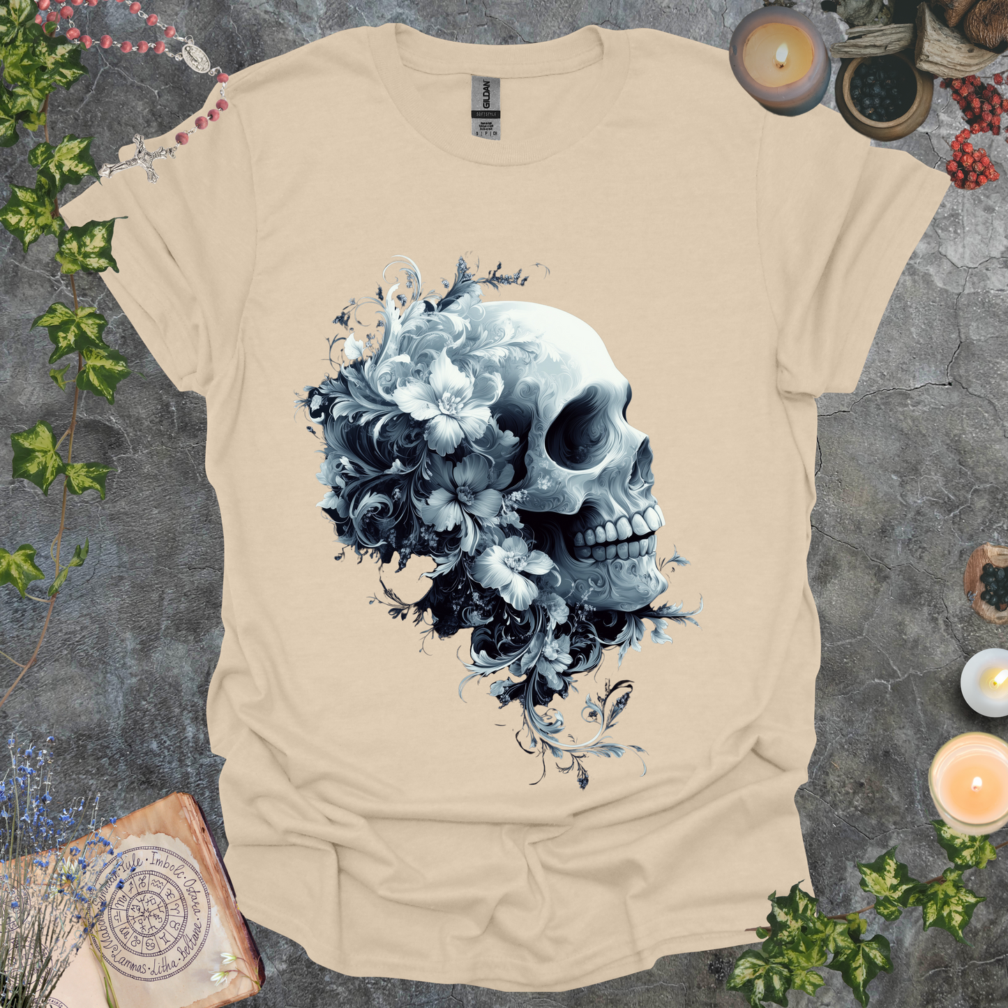 #63 Skull & Flowers T-Shirt