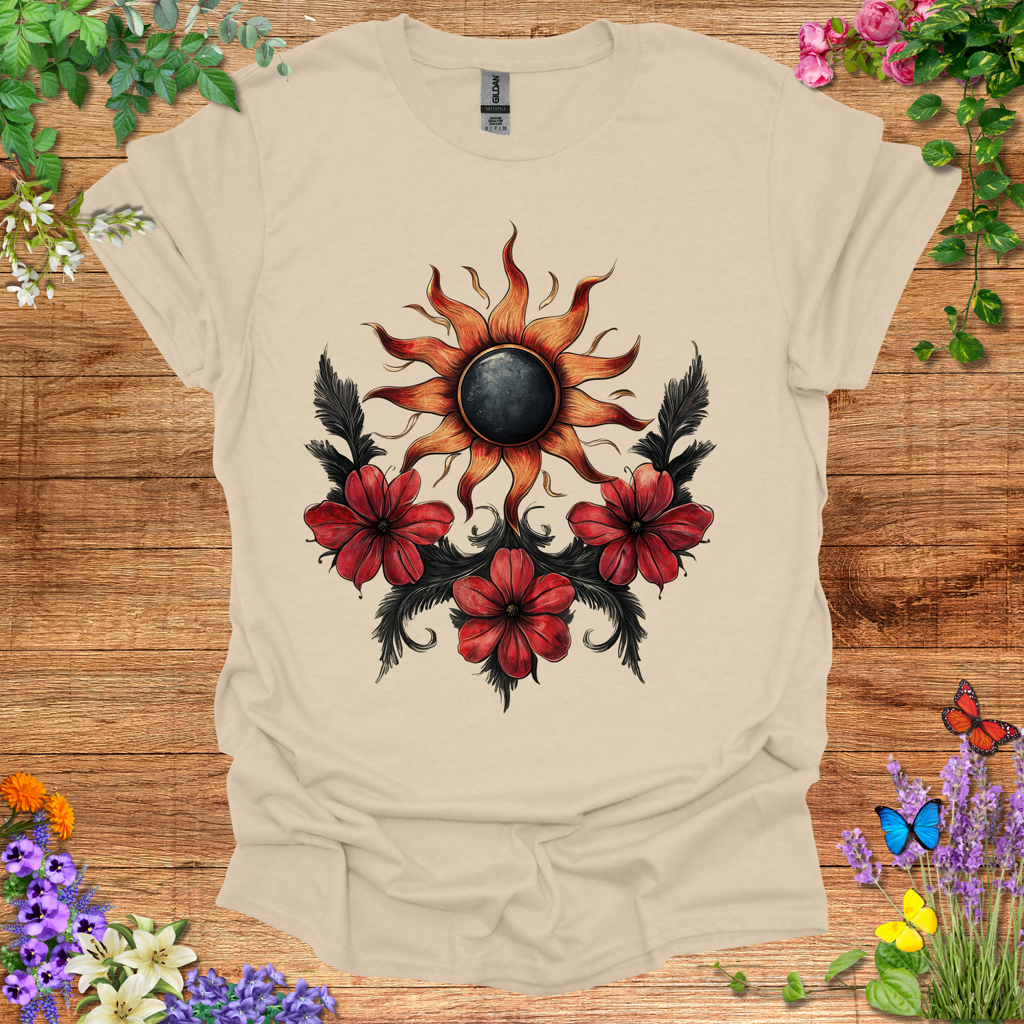 #128 Sun & Flowers T-Shirt