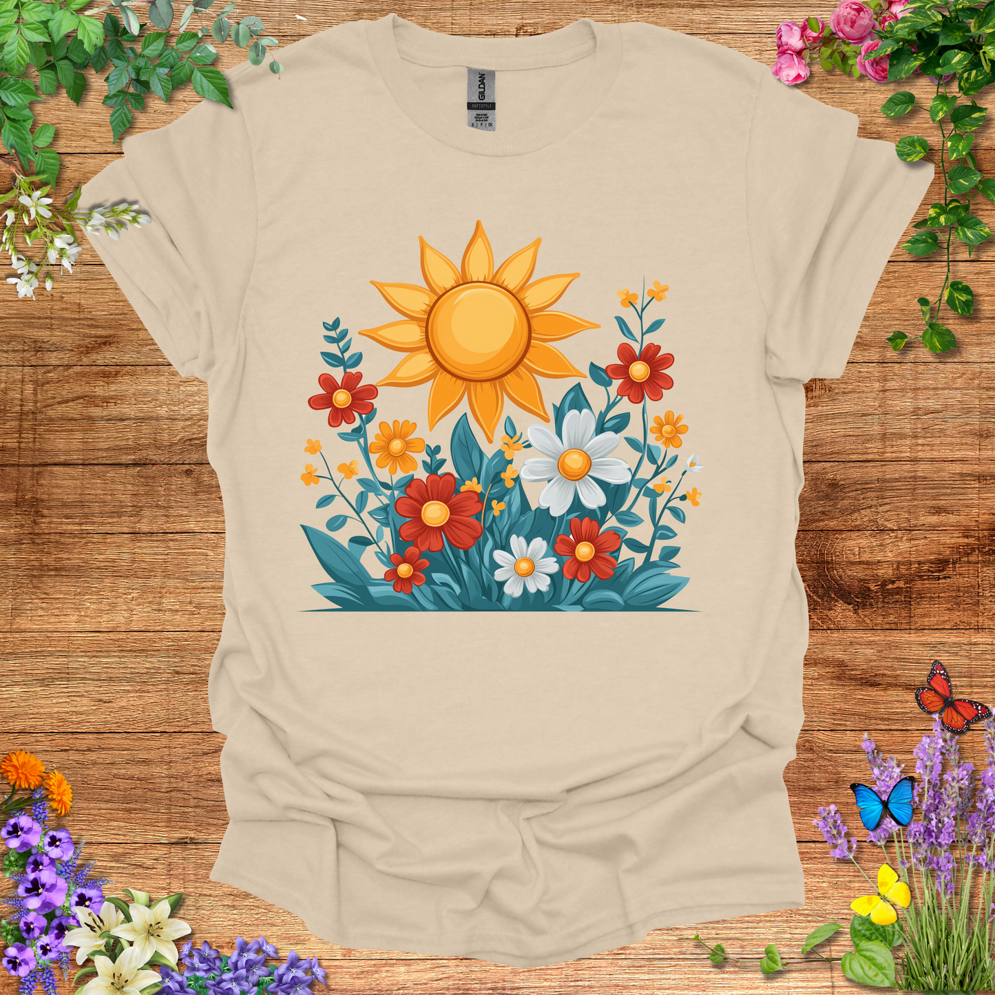 #126 Sun & Flowers T-Shirt