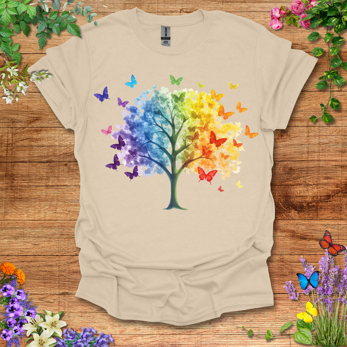 #198 Tree & Butterfly T-Shirt