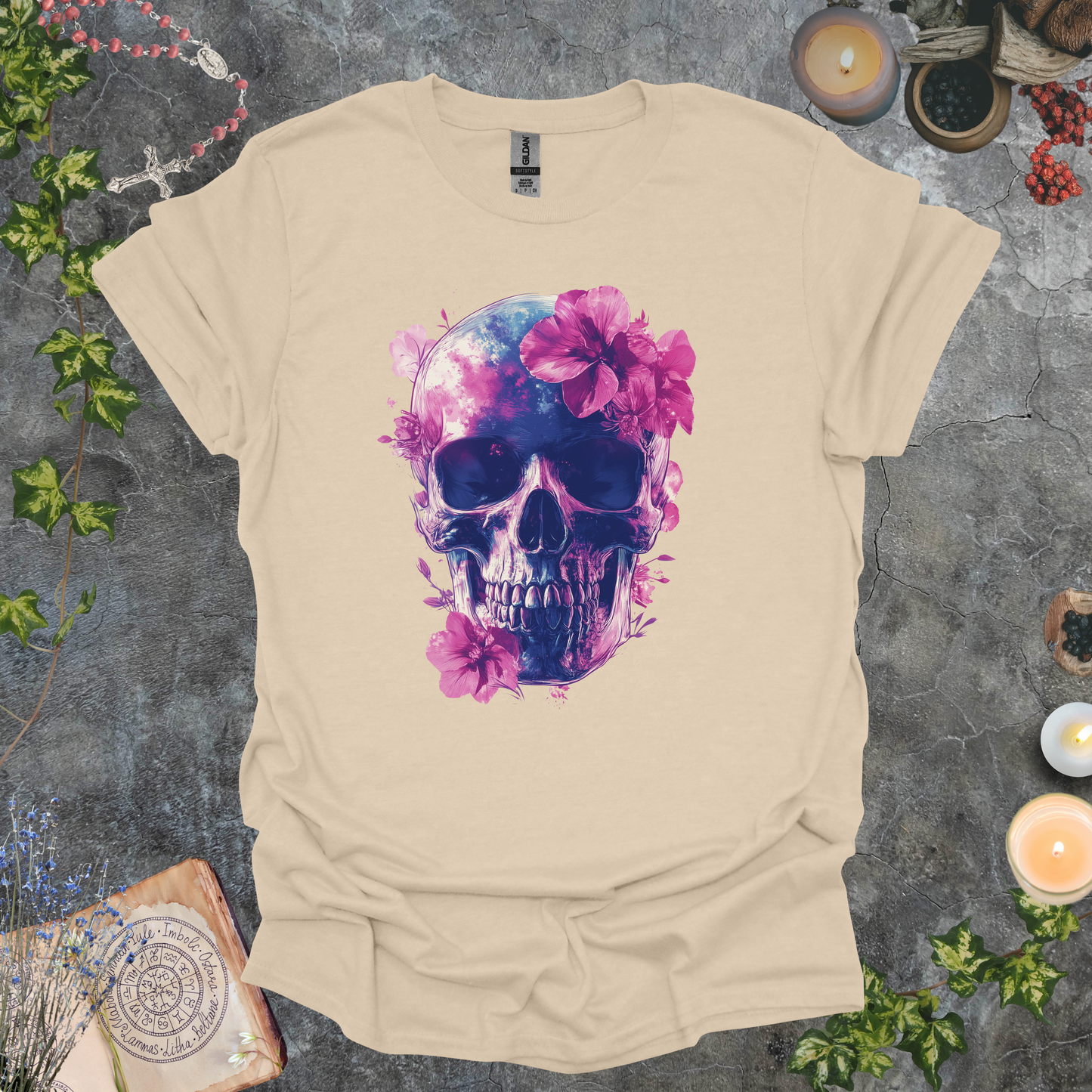 #115 Skull & Flowers T-Shirt