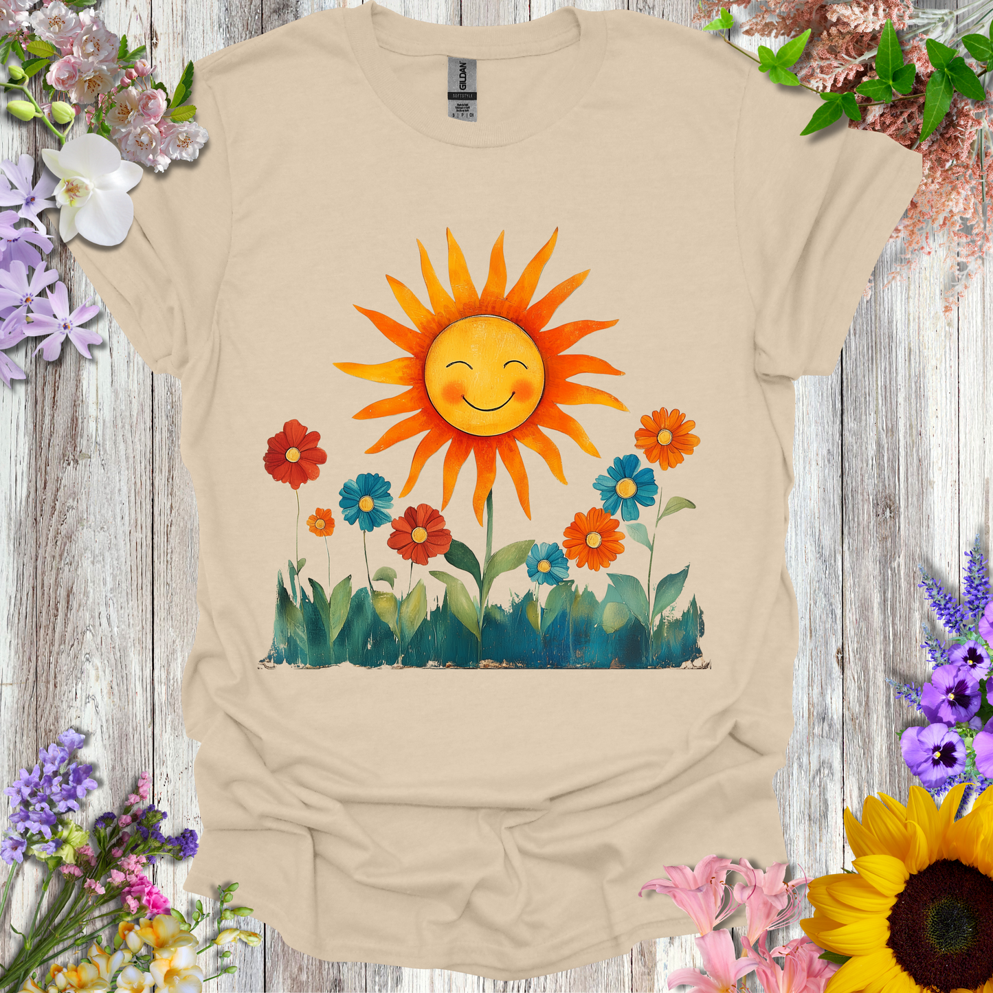 #159 Sun & Flowers T-Shirt
