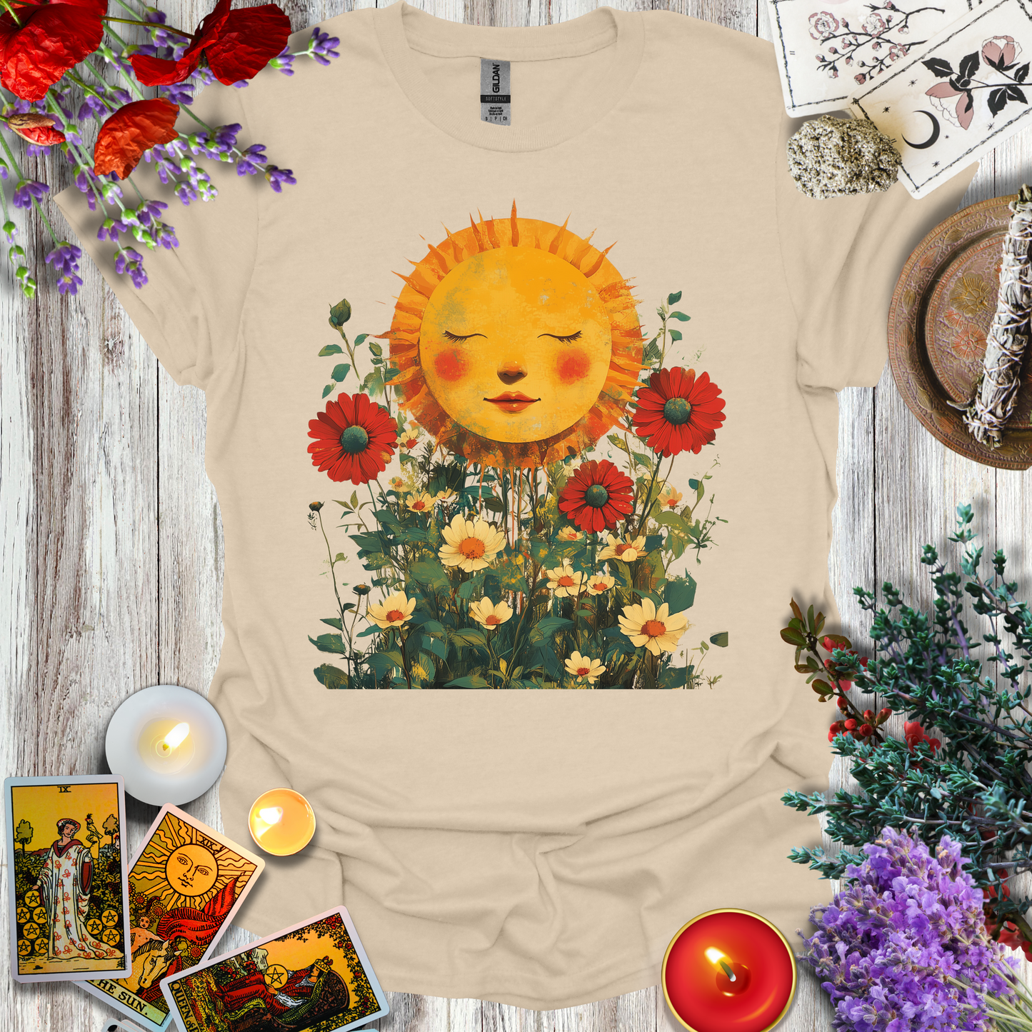 #131 Sun & Flowers T-Shirt