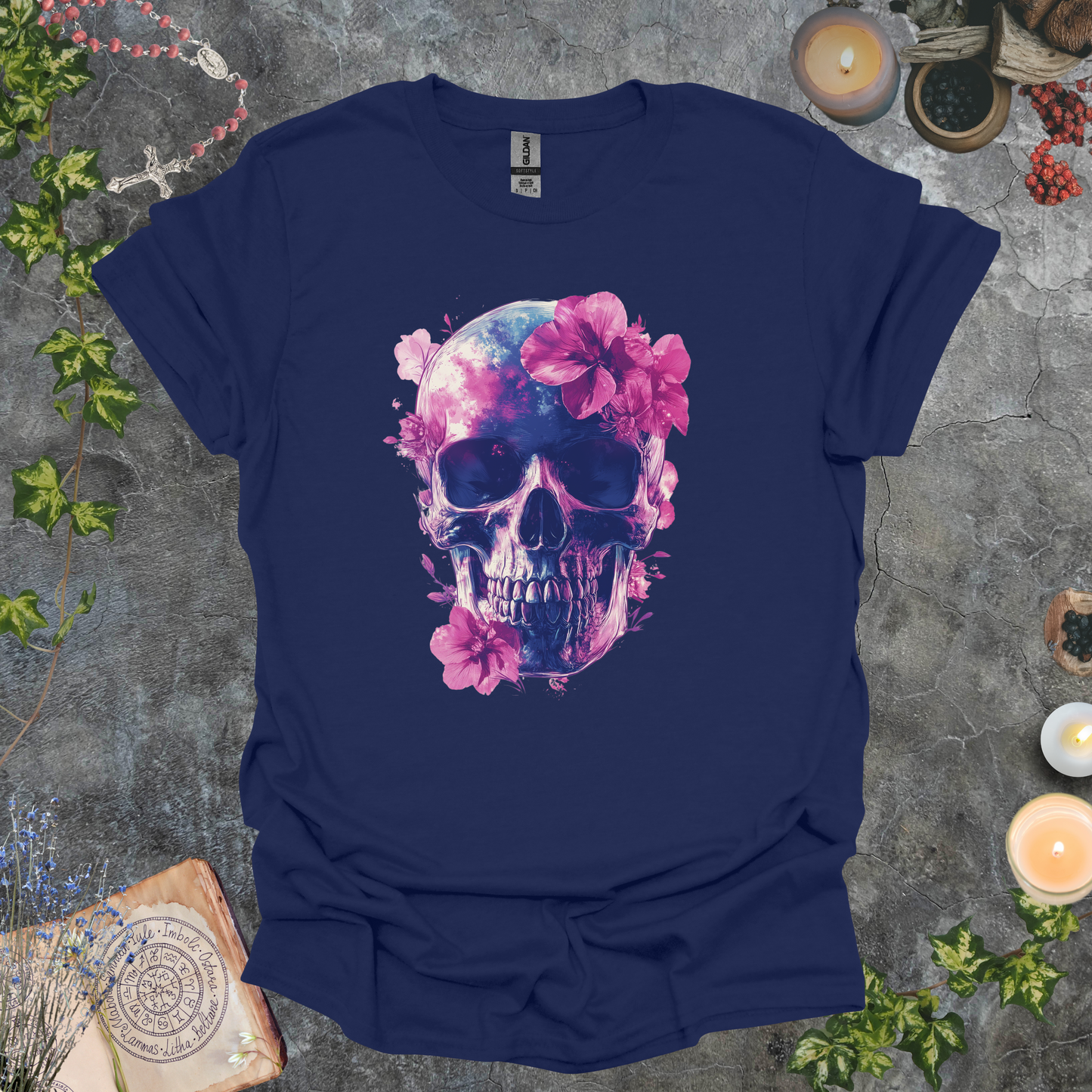#115 Skull & Flowers T-Shirt