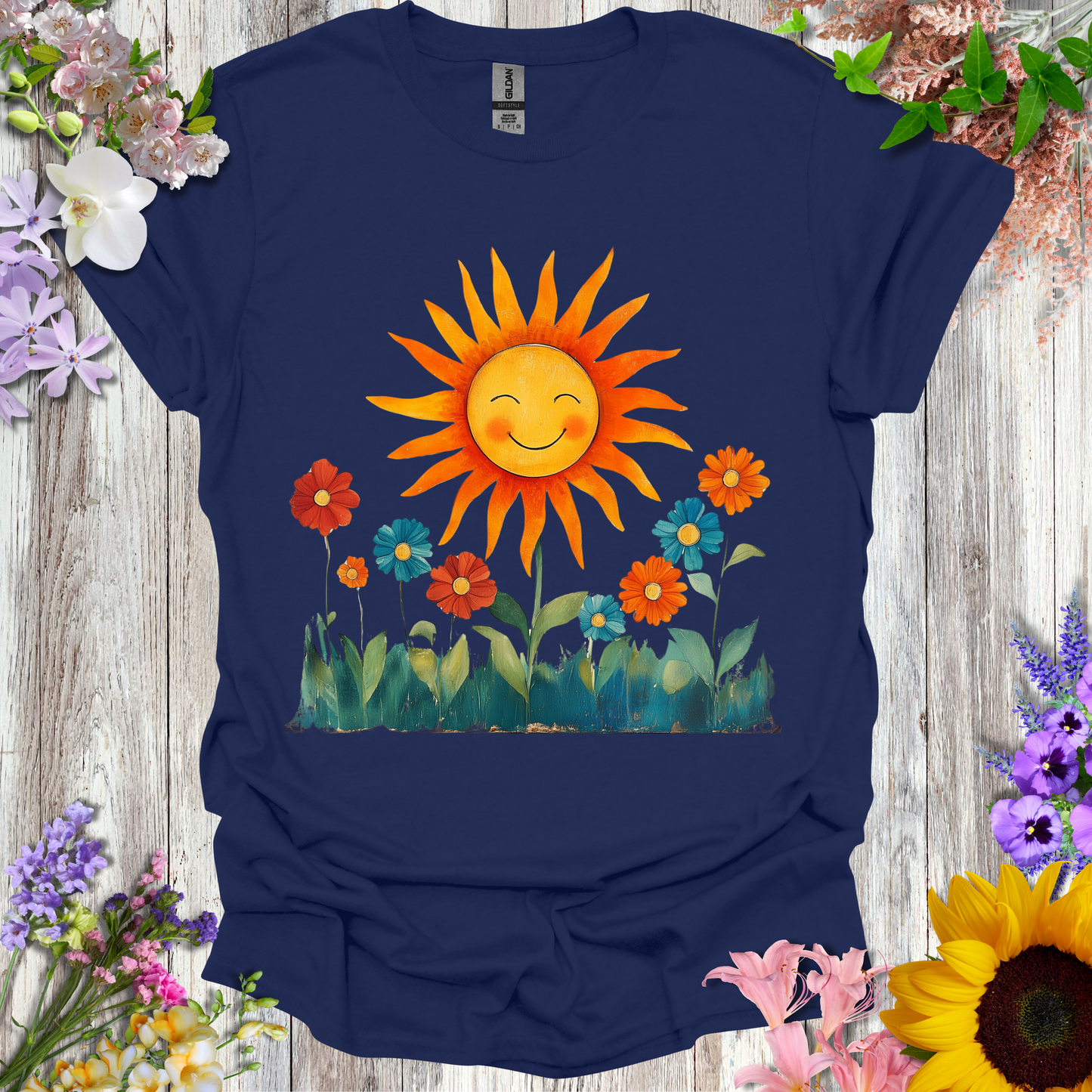 #159 Sun & Flowers T-Shirt