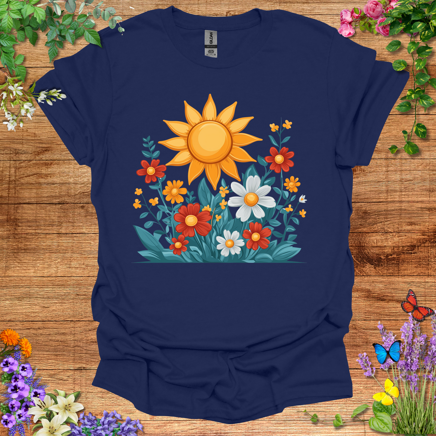 #126 Sun & Flowers T-Shirt