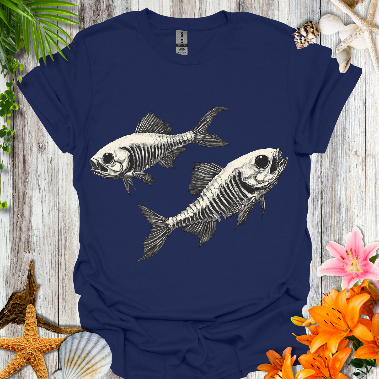 #212 Skeleton Fish T-Shirt